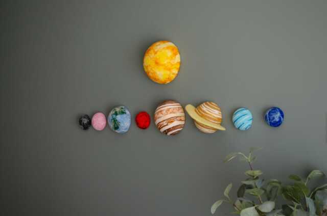 Felt Solar System Wall Hanging Montessori Space Nursery Decor Handmade Planets For Baby Room Outer Art Kids - image 1
