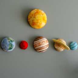 Felt Solar System Wall Hanging Montessori Space Nursery Decor Handmade Planets For Baby Room Outer Art Kids - thumbnail 3