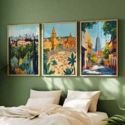Set Of 3 Mexico City Posters, Travel Prints, Mexican Wall Art Set, Latin America Decor, Gift, Prints - thumbnail 2