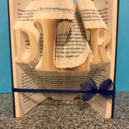 Monogram Folded Book Art - Wedding Paper Anniversay Bridal Shower Friend Housewarming Gift Initials Personalized Christmas - thumbnail 4