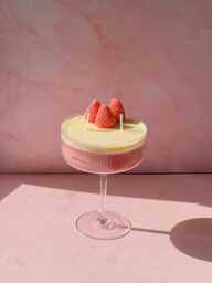 strawberry Daiquiri Cocktail Candle Eco Soy Wax, Reusable Glass - thumbnail 1