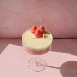 strawberry Daiquiri Cocktail Candle Eco Soy Wax, Reusable Glass - thumbnail 2
