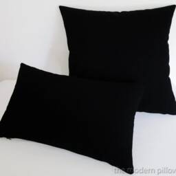 Jet Black Solid Decorative Throw Pillow Cover/Case Cushion 18x18 - thumbnail 2