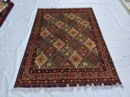 Handmade Turkmen Wool Rug 5x7 Afghan Oriental Carpet - thumbnail 1