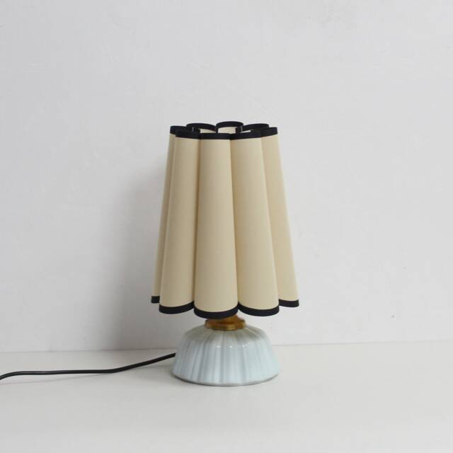 Handmade Khaki Fabric Table Lamp Ceramic Base Home Decor-9# - image 1
