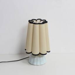 Handmade Khaki Fabric Table Lamp Ceramic Base Home Decor-9# - thumbnail 3