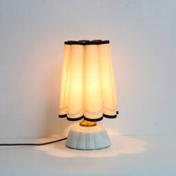 Handmade Khaki Fabric Table Lamp Ceramic Base Home Decor-9# - thumbnail 4