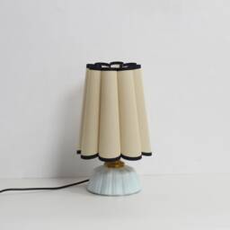Handmade Khaki Fabric Table Lamp Ceramic Base Home Decor-9# - thumbnail 1