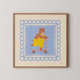 Playful Bear- Animal Illustration - Kids Wall Art Playroom Home Decor Nursery Living Bedroom Print - thumbnail 1