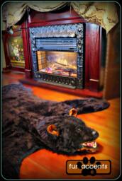 Handmade Faux Fur Black Bear Skin Rug, Animal Friendly - thumbnail 1