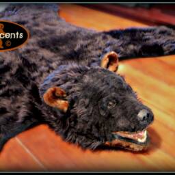 Handmade Faux Fur Black Bear Skin Rug, Animal Friendly - thumbnail 2