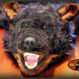 Handmade Faux Fur Black Bear Skin Rug, Animal Friendly - thumbnail 3
