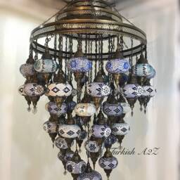 Turkish Mosaic Chandelier With 51 Large Globes , ID 153 - thumbnail 2