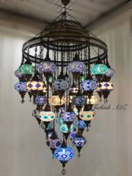 Turkish Mosaic Chandelier With 51 Large Globes , ID 153 - thumbnail 1