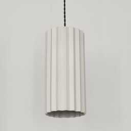 xl Syracuse - Ceramic Pendant Ceiling Light Handmade Minimalist Pillar Hanging Fixture in Bone White - thumbnail 3