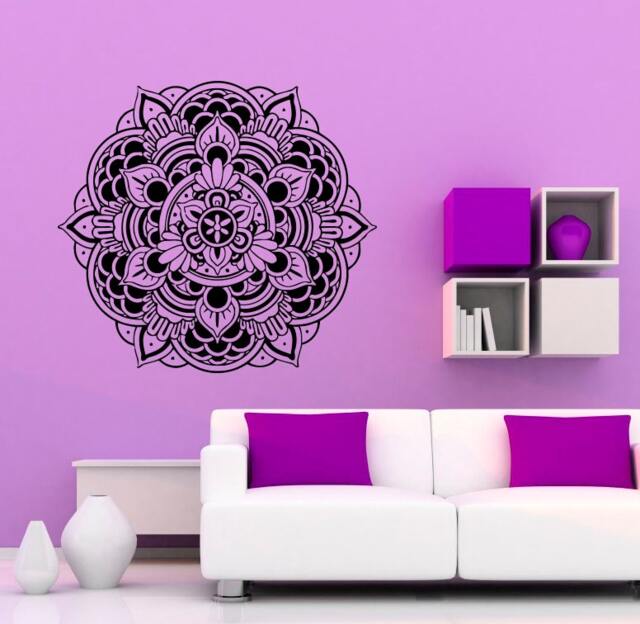 Mandala Wall Decal Flower Vinyl Sticker Indian Lotus Murals Interior Home Decor - 15Ma4L - image 1