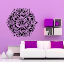 Mandala Wall Decal Flower Vinyl Sticker Indian Lotus Murals Interior Home Decor - 15Ma4L