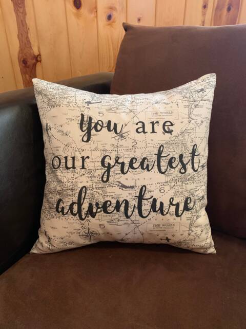 You Are Our Greatest Adventure Quote Pillow Airplane Decorative - image 1