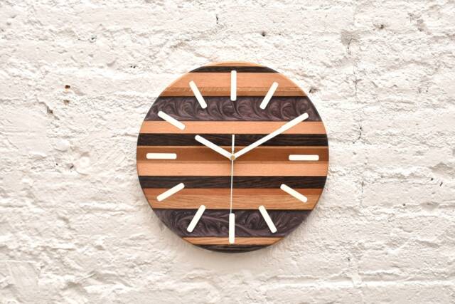 Epoxy Resin Wall Clock, Wooden Large Unique Housewarming Gift, New Apartment Gift, Resin Art - image 1