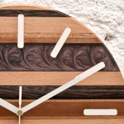 Epoxy Resin Wall Clock, Wooden Large Unique Housewarming Gift, New Apartment Gift, Resin Art - thumbnail 2