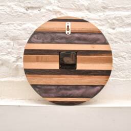 Epoxy Resin Wall Clock, Wooden Large Unique Housewarming Gift, New Apartment Gift, Resin Art - thumbnail 4
