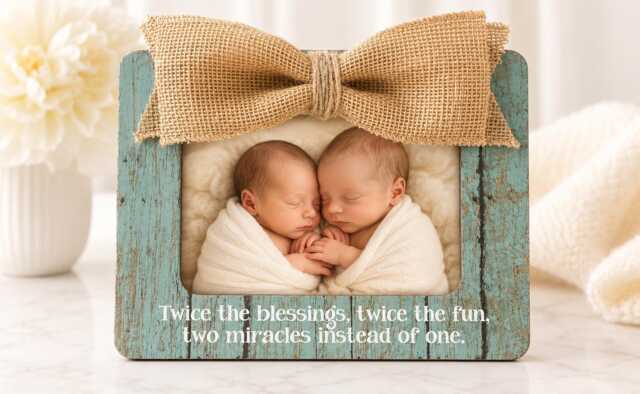 Personalized Twin Baby Picture Frame Gift Twins Nursery Decor Newborn Shower Grandma Keepsake - image 1