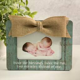 Personalized Twin Baby Picture Frame Gift Twins Nursery Decor Newborn Shower Grandma Keepsake - thumbnail 4