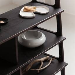 Minimalist Bookshelf, Mid Century Bookcase, Wide Century Modern Bookcase, Custom Black Handmade Furniture - thumbnail 2