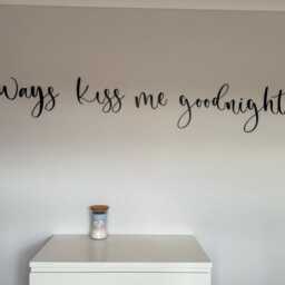 Always Kiss Me Goodnight Wooden Words Wall Art Black, White Or Natural - thumbnail 2