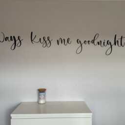 Always Kiss Me Goodnight Wooden Words Wall Art Black, White Or Natural - thumbnail 3