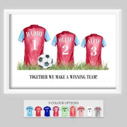 Personalised Family Daddy's Squad Football Team Print Shirts Up To 8 Members Only Unframed Boy Girl Father's Day Present Gift Dad - thumbnail 3