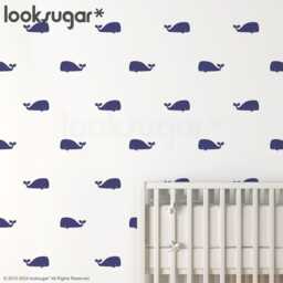 Peel & Stick Whale Pattern Wall Decal For Kids' Rooms, Ocean Theme Nursery, Classroom, Dental Doctor's Office Decor - Lswp-Ap0035Nf - thumbnail 3