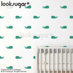 Peel & Stick Whale Pattern Wall Decal For Kids' Rooms, Ocean Theme Nursery, Classroom, Dental Doctor's Office Decor - Lswp-Ap0035Nf - thumbnail 2