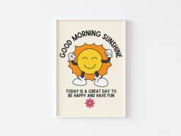 Good Morning Sunshine Retro Print Fun Mascot Art - thumbnail 1