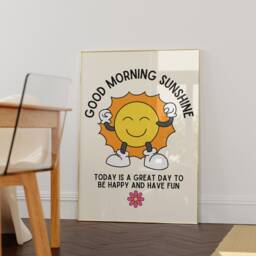 Good Morning Sunshine Retro Print Fun Mascot Art - thumbnail 2
