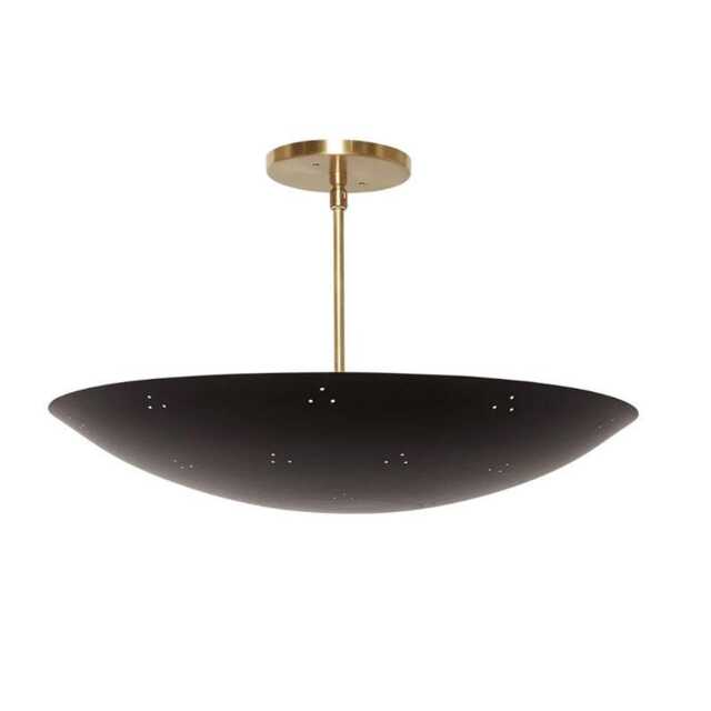 Mid Century Ceiling Brass Flush Mount Fixture Pendant 6 Light Brushed Sputnik Chandelier - image 1
