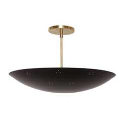 Mid Century Ceiling Brass Flush Mount Fixture Pendant 6 Light Brushed Sputnik Chandelier - thumbnail 1