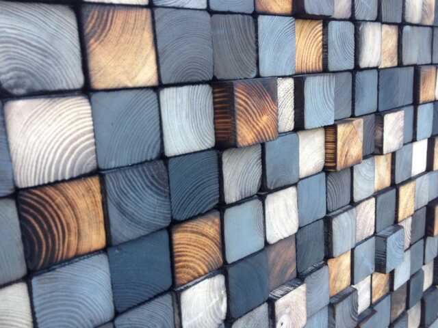Geometric Wood Wall Art - Reclaimed Pine, Handmade Decor - image 1