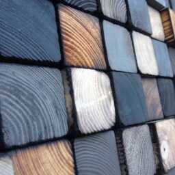 Geometric Wood Wall Art - Reclaimed Pine, Handmade Decor - thumbnail 2