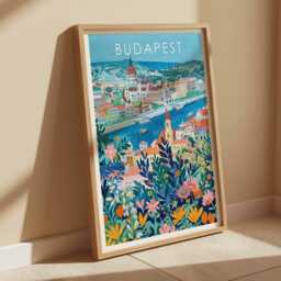 Budapest Travel Poster Hungarian Architecture Art Print - thumbnail 2