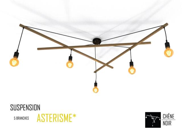 Pendant Light Asterism, White & Red Scandinavian Chandelier - image 1