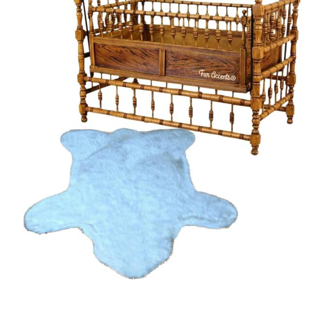 Faux Fur Bear Rug - Plush Nursery Rug, Pelt Design - image 1