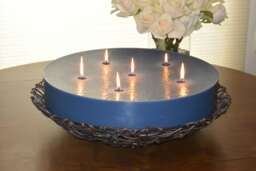 Custom Hand Poured 15 Inch Round Candle With Multi Wicks