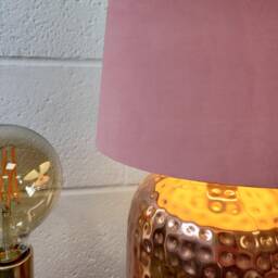 Light Pink Extra Tall Cone Lampshade in Velvet - thumbnail 2