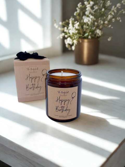 Happy Birthday Candle Rapeseed Coconut Wax, Vegan Friendly, 150G/Candle Gift - image 1