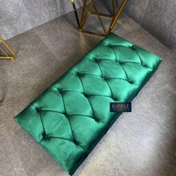 Handmade Green Velvet Storage Bench, Ottoman Footstool, Blanket Box - thumbnail 3