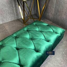 Handmade Green Velvet Storage Bench, Ottoman Footstool, Blanket Box - thumbnail 2