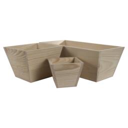 Wooden Decorative Flower Pot - Choice Of Sizes Window Planter Trough Box Herb Basket Untreated & Unpainted Pine For Craft Decoupage