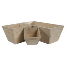 Wooden Decorative Flower Pot - Choice Of Sizes Window Planter Trough Box Herb Basket Untreated & Unpainted Pine For Craft Decoupage - thumbnail 2
