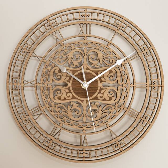 Handmade Wooden Silent Ornate Big Ben Wall Clock Up To 90cm in Oak, Cherry Or Walnut - Silver Gold Hands - image 1